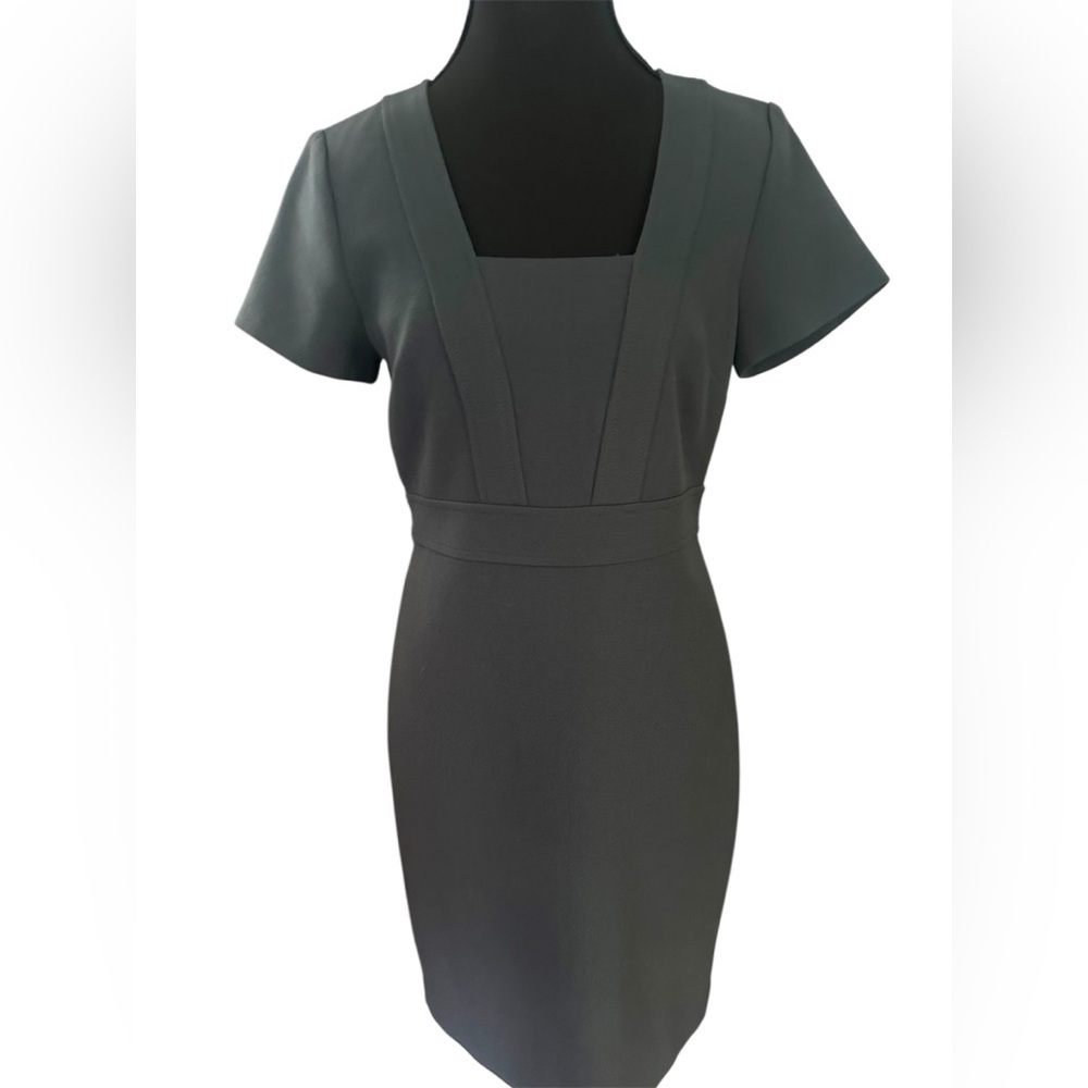 NWT Ann Taylor Gray Sheath Dress with Square Neckline *Very Flattering*